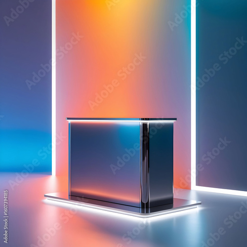 Black 3D display platform space