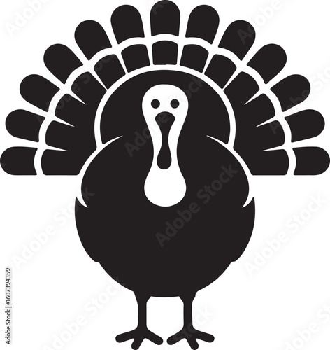 A vector cartoon illustration of a wild turkey, a majestic bird with detailed feathers, ideal for nature and animal-themed designs
