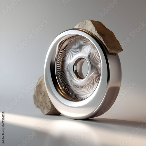 A sleek modern 3D element with a minimalize