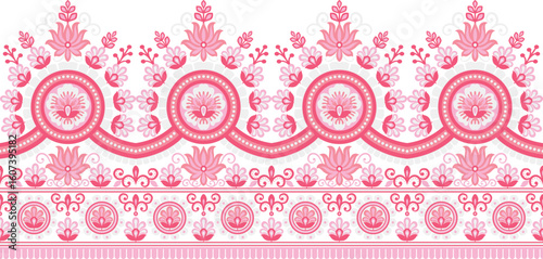 Geometric ethnic pattern seamless flower color oriental