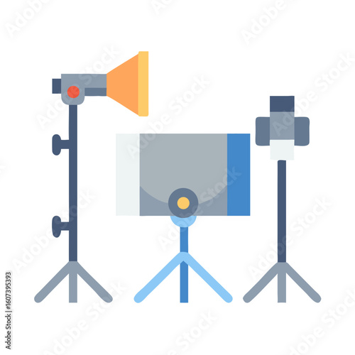Studio lighting setup with backdrop against black background