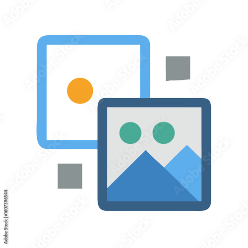 Simple flat vector icon of image gallery representation