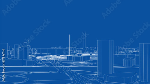 Futuristic City Blueprint