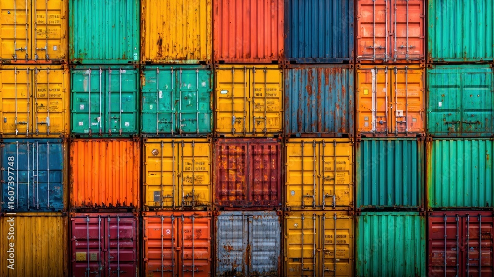 Fototapeta premium Colorful shipping containers