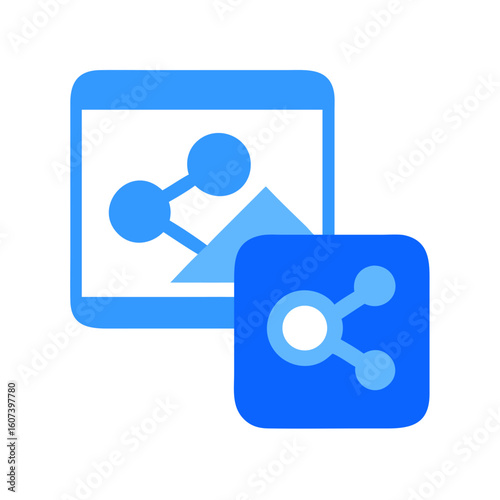 Digital media sharing icon over dark background illustration art