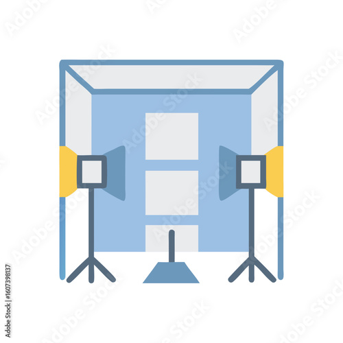 Professional photography studio setup with soft background lighting