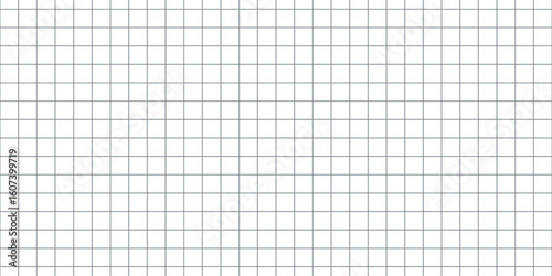 Seamless grid paper pattern. Geometric background with thin square lines, perfect for a student exercise book, notebook page, technical drawing or mathematical graph concept, vector illustration.