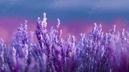 Purple blurred lavender field color abstract texture for art backgrounds, relaxation themes, or design elements. Soft and dreamy pattern.