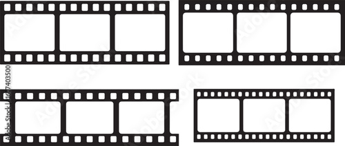 Classic Film Strip Template Design with Empty Frames