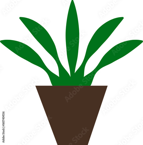 Plant and Flower Pot Icon Vector Botanical Potted Houseplants, Garden, Leaves, Minimal Flat Style, Monochrome Silhouette Graphic Bundle for Nature and Interior Design