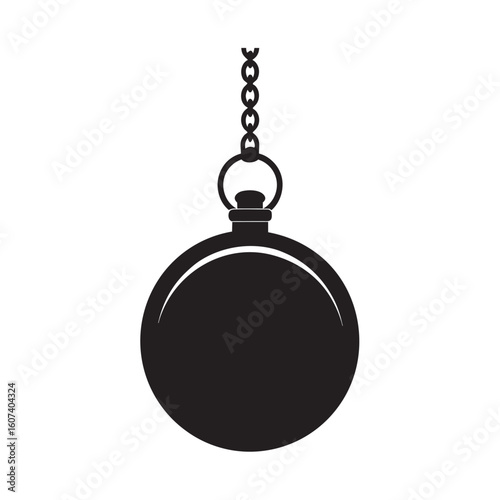 Hanging Chain Pocket Watch Silhouette Design