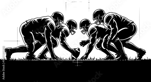 American football, team sport, huddle, Groupe vector Bundle