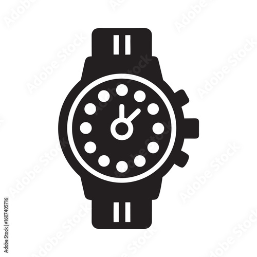Retro Chronograph Wristwatch Illustration Vector Design