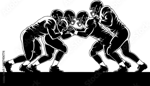 American football, team sport, huddle, Groupe vector Bundle