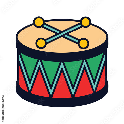 drum and drumsticks