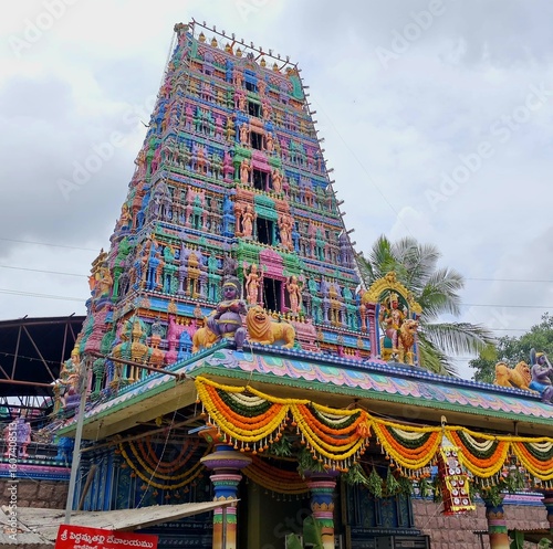 Peddamma Talli Devalayam Gopuram - Colourful Temple
Gopuram at Jubilee Hills, Hyderabad, Telangana.