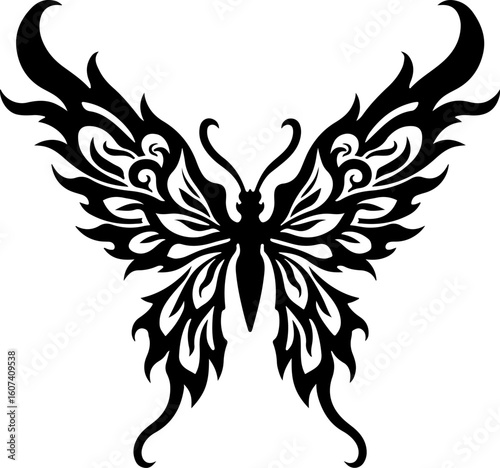 butterfly tattoo design tribal, tattoo, design vector