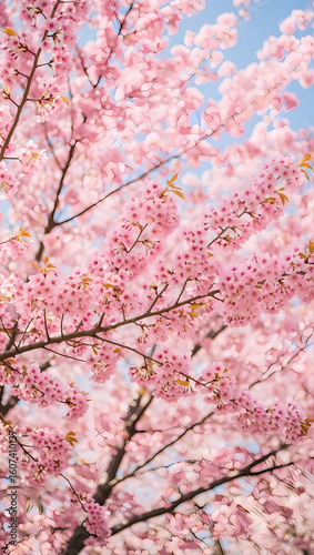 Beautiful Delicate Pink Cherry Blossom Flowers Blooming in Spring