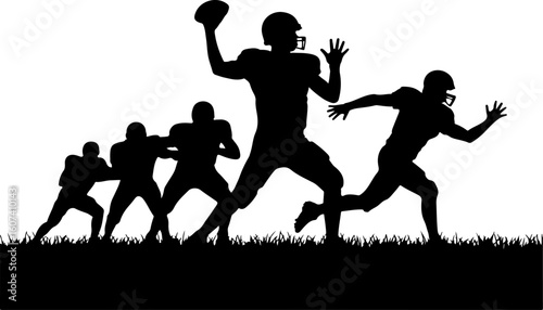 American football, team sport, huddle, Groupe vector Bundle