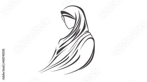 Modern Muslim Fashion Symbol Vector Illustration for Stylish Designs