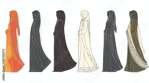 Modern Muslim Fashion Symbol Vector Illustration for Stylish Designs