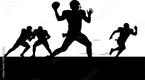 American football, team sport, huddle, Groupe vector Bundle