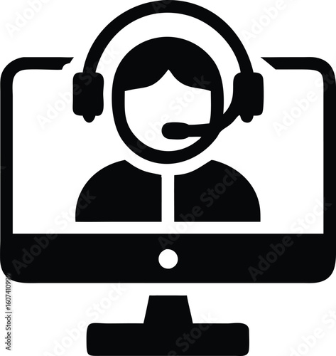 Online customer service support icon