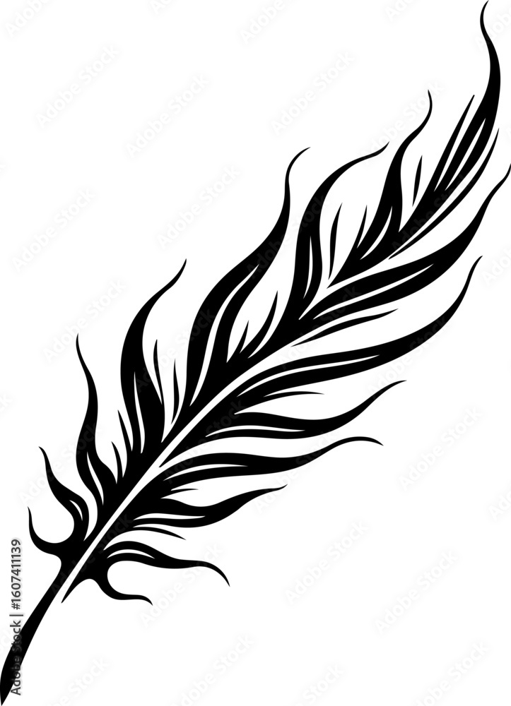 Obraz premium Tribal Feather Tattoo design vector graphics