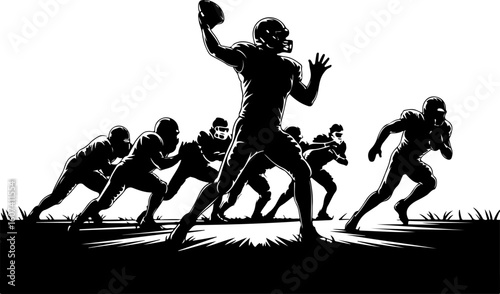 American football, team sport, huddle, vector bundle