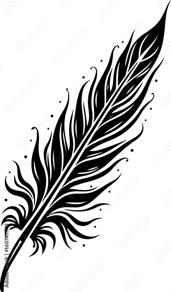 Obraz premium Tribal Feather Tattoo design vector graphics
