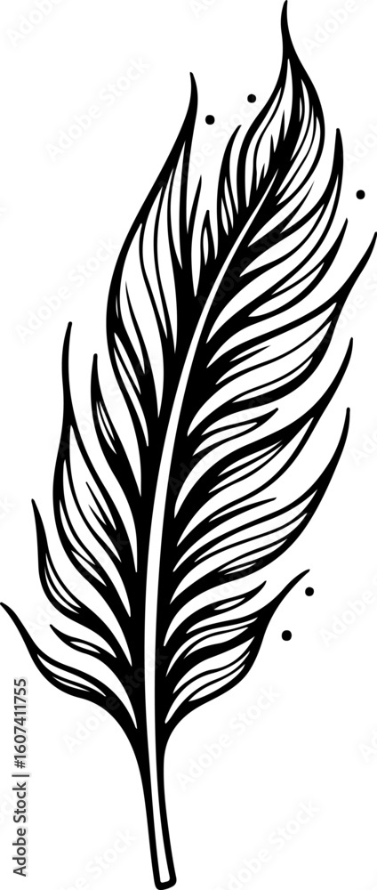 Obraz premium Tribal Feather Tattoo design vector graphics