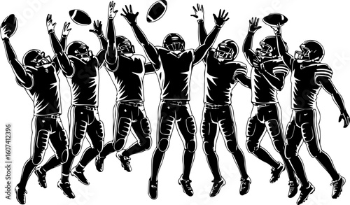 American football, team sport, huddle, vector bundle