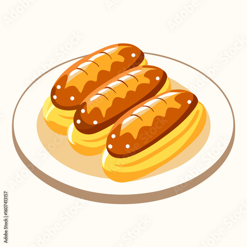 vector illustration of bread with butter