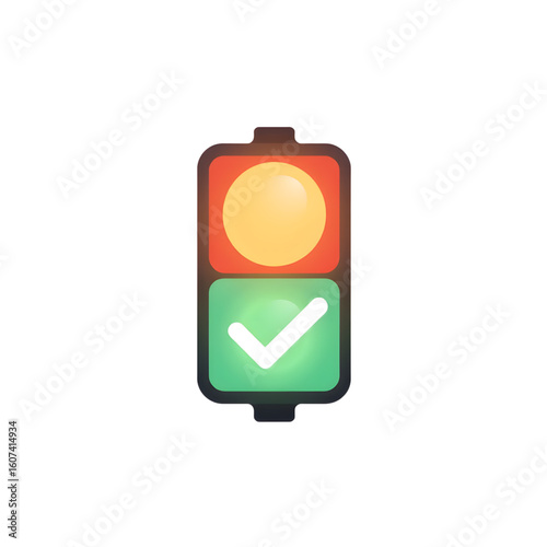 Traffic light symbol with orange and green colors indicating signals  