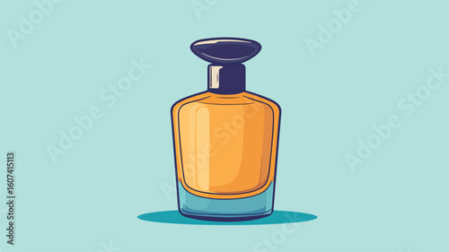 Elegant Vintage Perfume Bottle Cartoon Illustration for Creative Designs