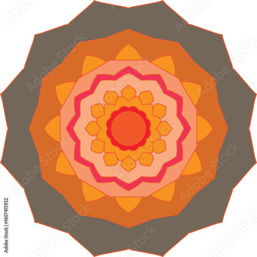 Color mandala vector illustration template, Isolated hand-drawn doodle mandala, Ethnic mandala with colorful.
