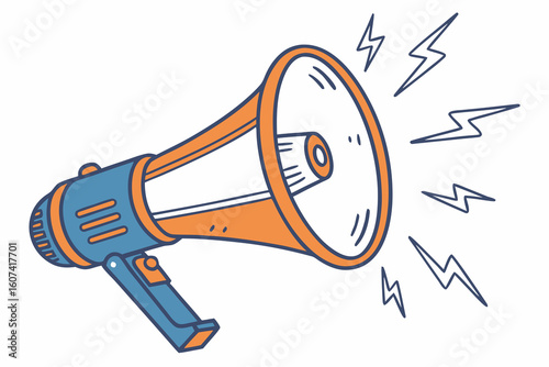 orange,megaphone,blue,amplifier,loud,announcement,megaphone icon,sound,loudspeaker,announcement device