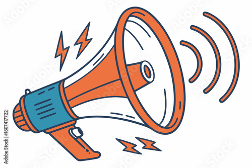 orange,megaphone,blue,amplifier,loud,announcement,megaphone icon,sound,loudspeaker,announcement device