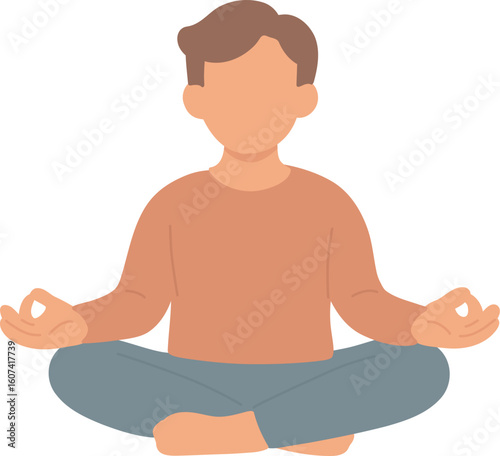 Person Meditating in Lotus Position