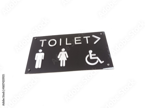 toilet sign on white wall background
