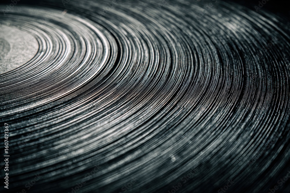 Obraz premium Close-up of layered circular metal sheets