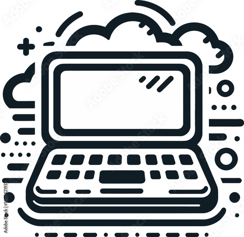 Vector clipart of a laptop illurstison