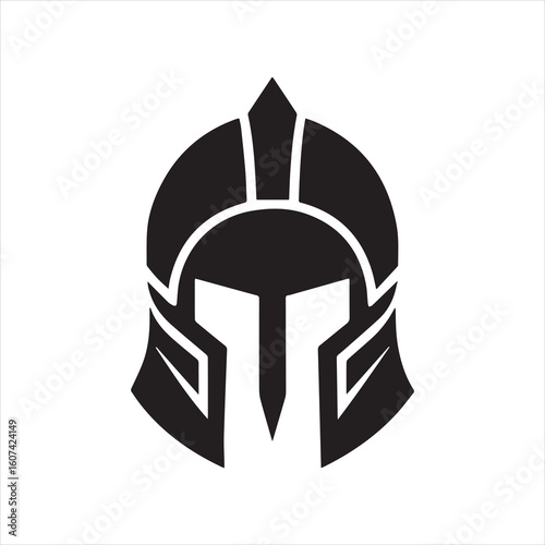 helmet stencil icon silhouette vector illustration