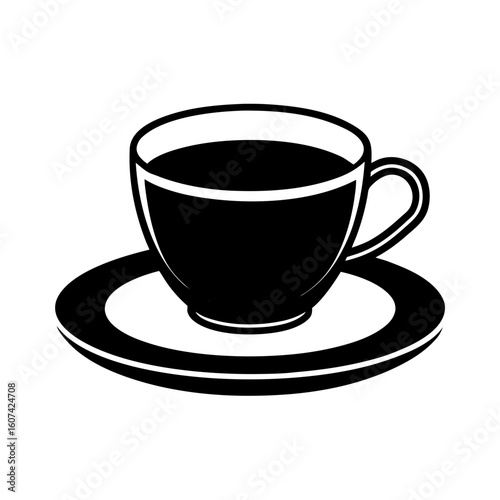 Espresso Cup With Saucer Vector Flat Clean