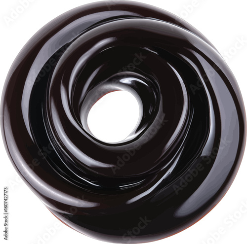 Dark chocolate swirl glossy liquid
