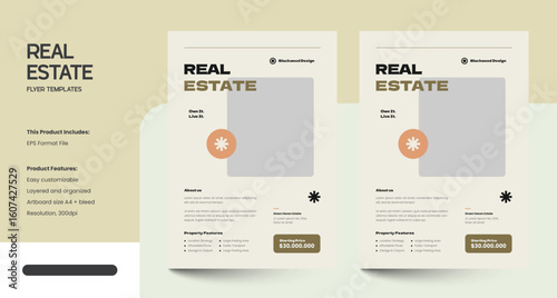 Clean, Modern and Professional Real Estate Flyer Design Template