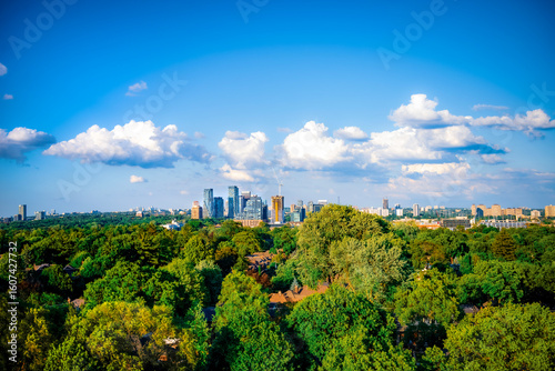 Photography aerial view of toronto in summer