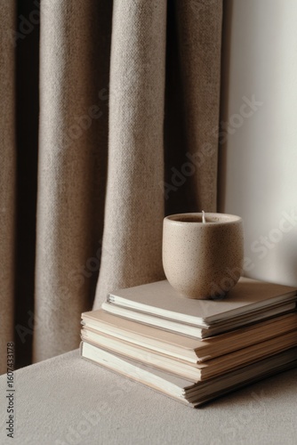 Home office image, work table, aesthetic photography for social media