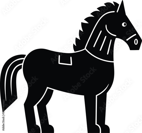 Silhouette of the Trojan Horse Ancient History Doodle
