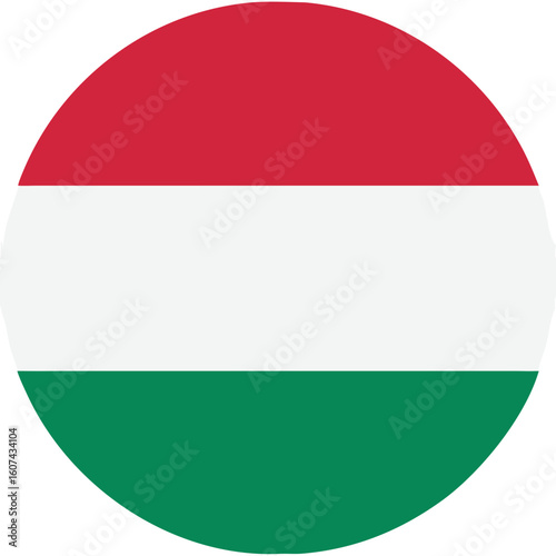 Round Hungary flag vector . Round Hungarian flag isolated on white background